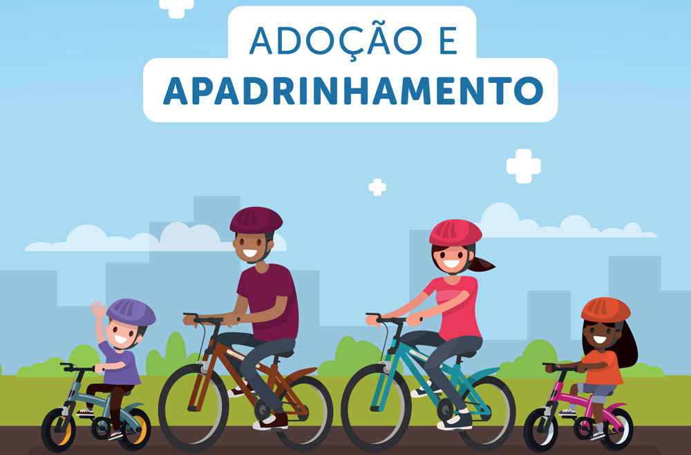 Capa do folder que orienta sobre ado��es e apadrinhamentos de crian�as que vivem em abrigos Alagoas