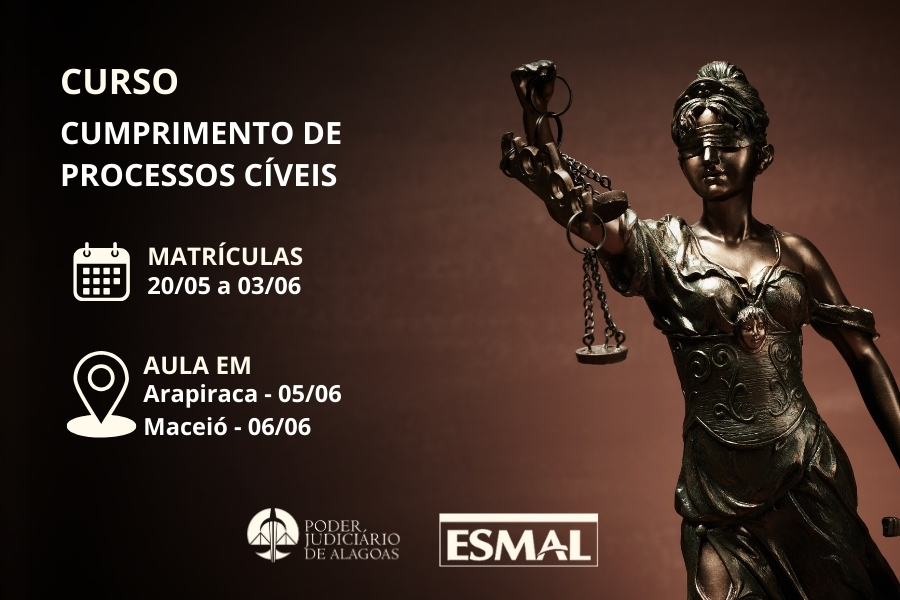 Turma de Arapiraca terá aulas dia 5 de junho. Turma de Maceió, dia 6 de junho.
