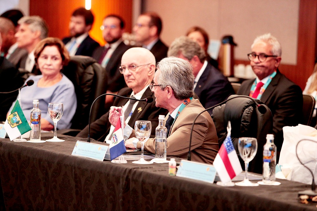 Presidente Fábio Bittencourt durante as discussões do segundo dia do Consepre.