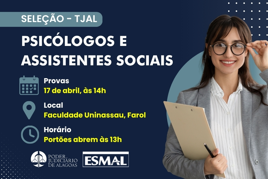 Prova  para contratação temporária de psicólogos e assistentes sociais será nesta sexta-feira (17)