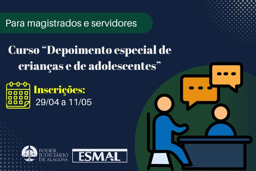 Curso “Depoimento especial de crianças e de adolescentes” está com inscrições abertas até 11 de maio