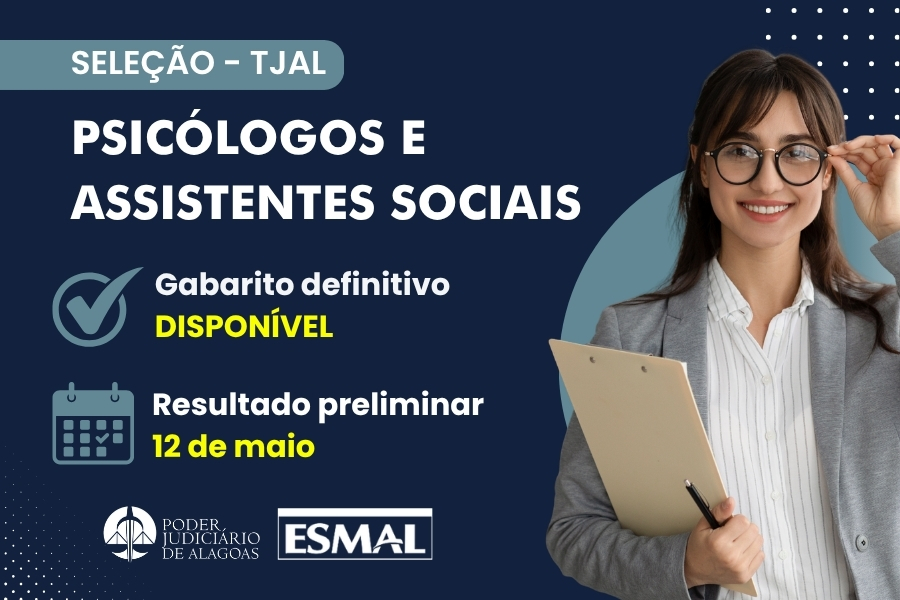 Esmal divulga gabaritos definitivos das provas objetivas para psicólogos e assistentes sociais