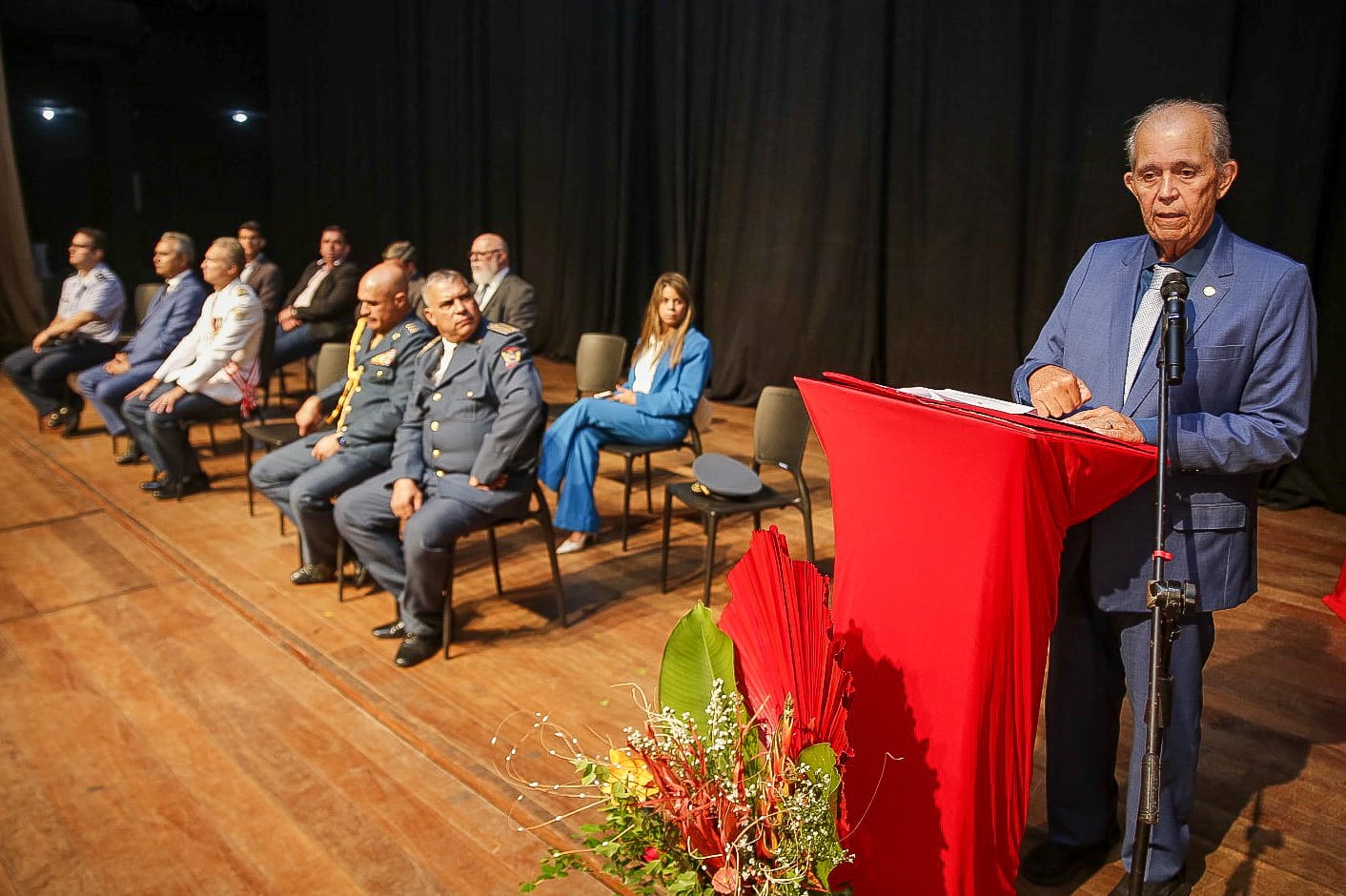 Corregedor-geral, Celyrio Adamastor, durante discurso. Foto