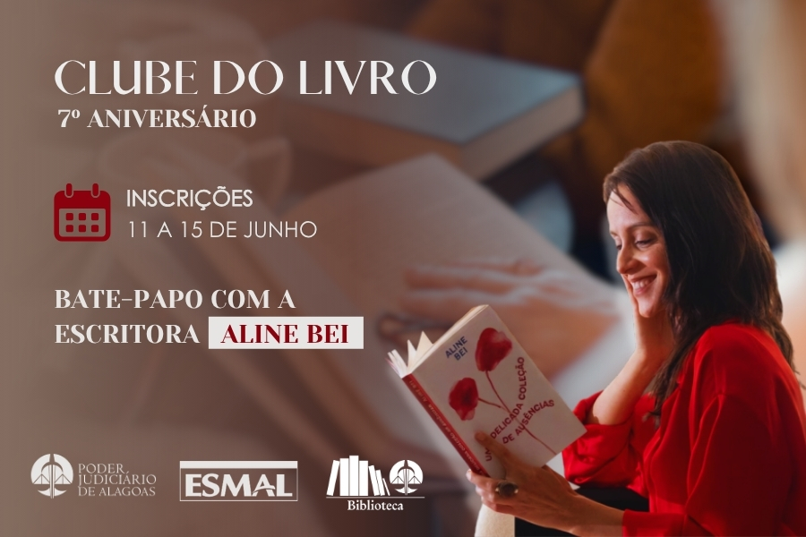 Escritora Aline Bei é convidada especial da festa de sete anos do Clube do Livro.