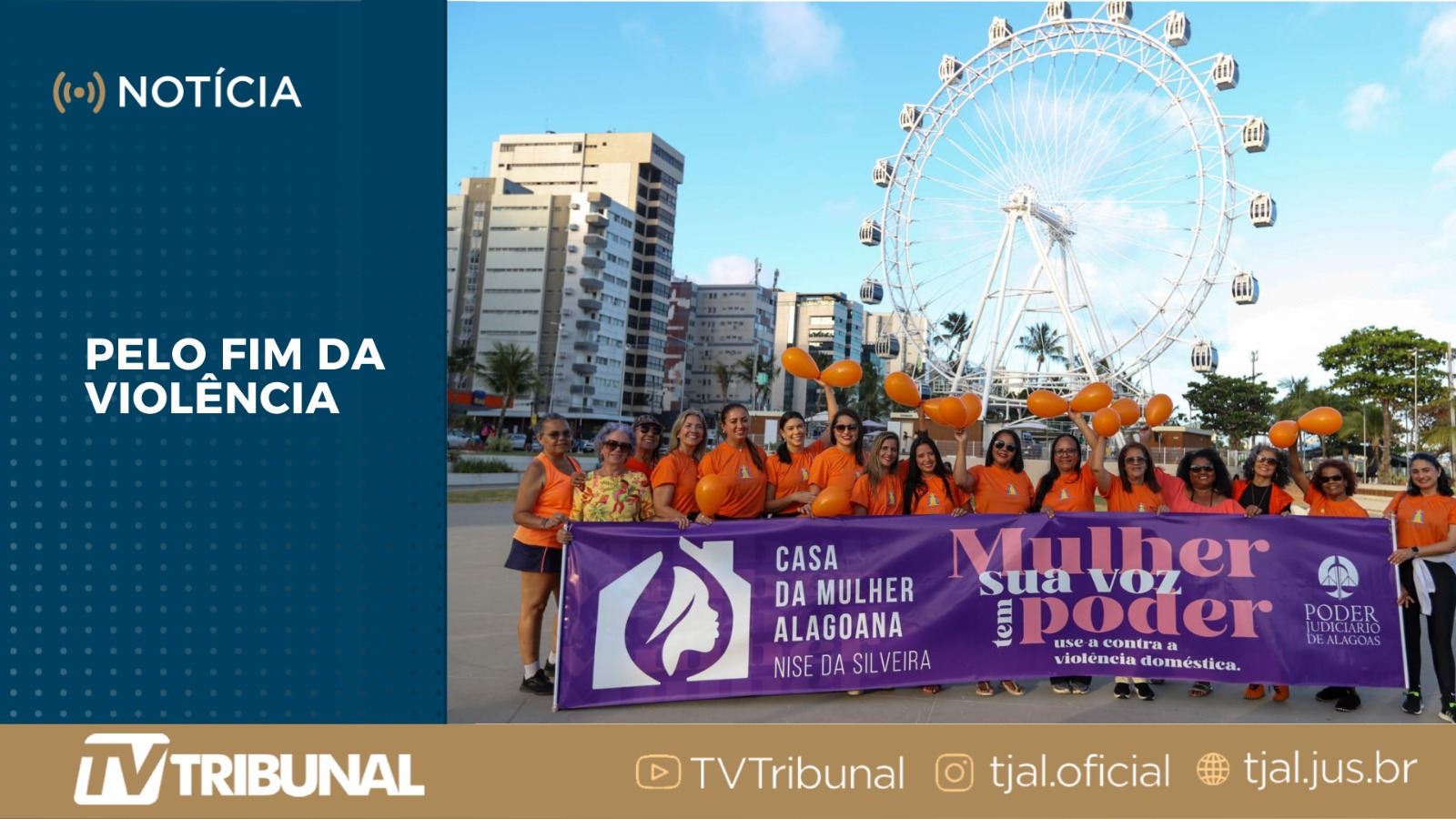Casa da Mulher faz mobilização na orla pelo fim da violência contra mulheres e meninas