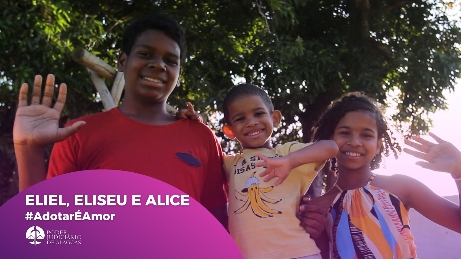 Eliel, 12 anos; Alice, 9 anos; Eliseu, 4 anos