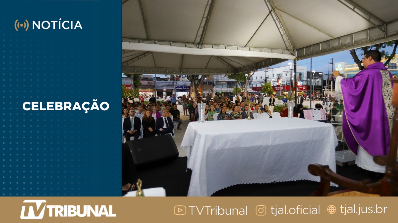 TJAL promove ação na Praça Deodoro com missa e entrega de alimentos e brinquedos