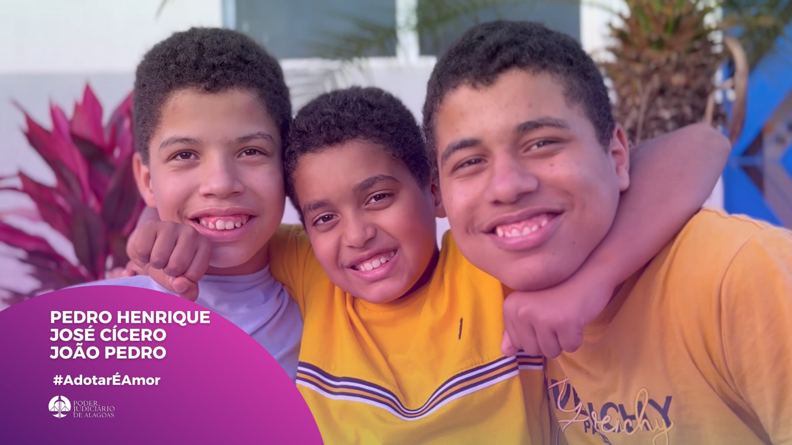 João Pedro, 13 anos; Pedro Henrique, 12, anos; José Cícero, 10 anos